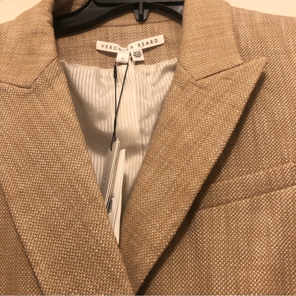NWT $698 Veronica Beard Ellette Dickey Double Breasted Blazer CAMEL/ CREAM! - Picture 13 of 15